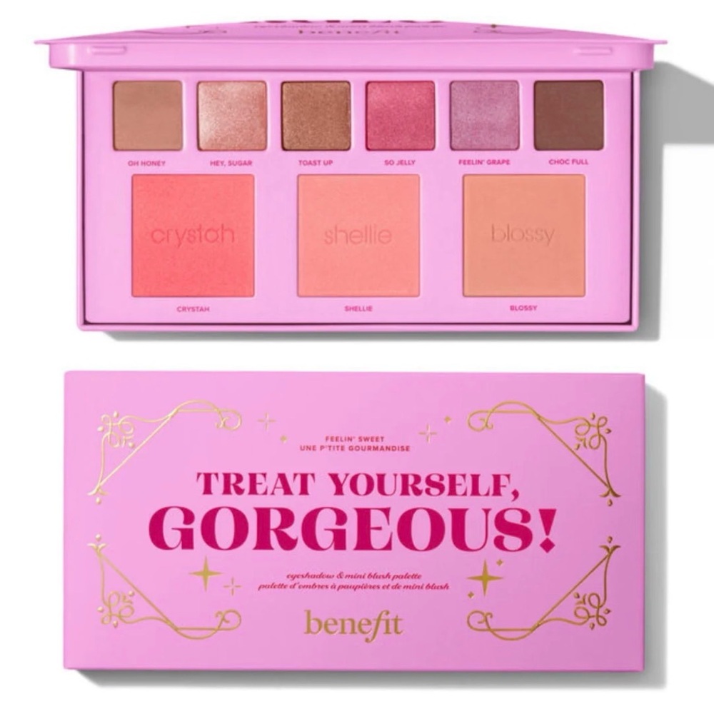 Benefit Limited Edition-Treat Yourself, Gorgeous! Eyeshadow palette and Blush X3 - Picture 3 of 4